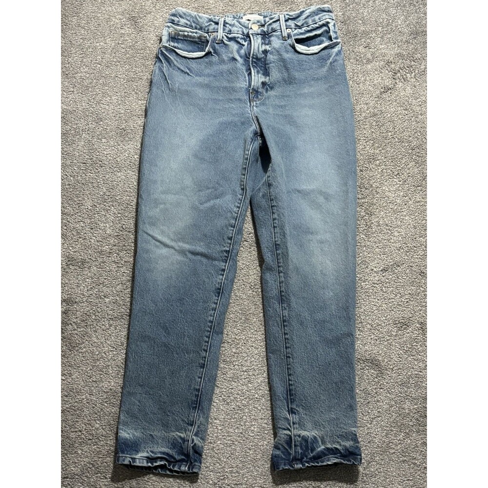 Good American Weekender Jeans GW062T Indigo339 Size 6 Inseam 28”